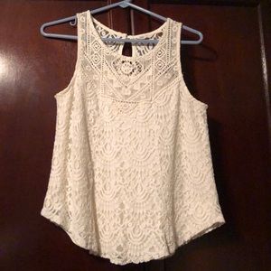 Cream Crochet Tank Top
